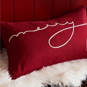 Pottery Barn | “Merry” Decorative Lumbar Pillow Cover | Holiday